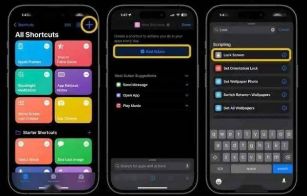 围场苹果14锁屏维修店分享iPhone14升级iOS16.4后如何创建锁屏快捷方式 